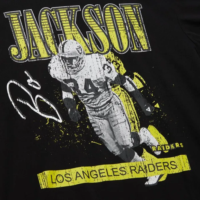 Mitchell and Ness HW Neon Pop Player SS Tee Vintage Logo Los Angeles Raiders Bo Jackson Men TShirts and Tops Mitchell and Ness HW Neon Pop Player SS Tee Vintage Logo Los Angeles Raiders Bo Jackson Men TShirts and Tops
