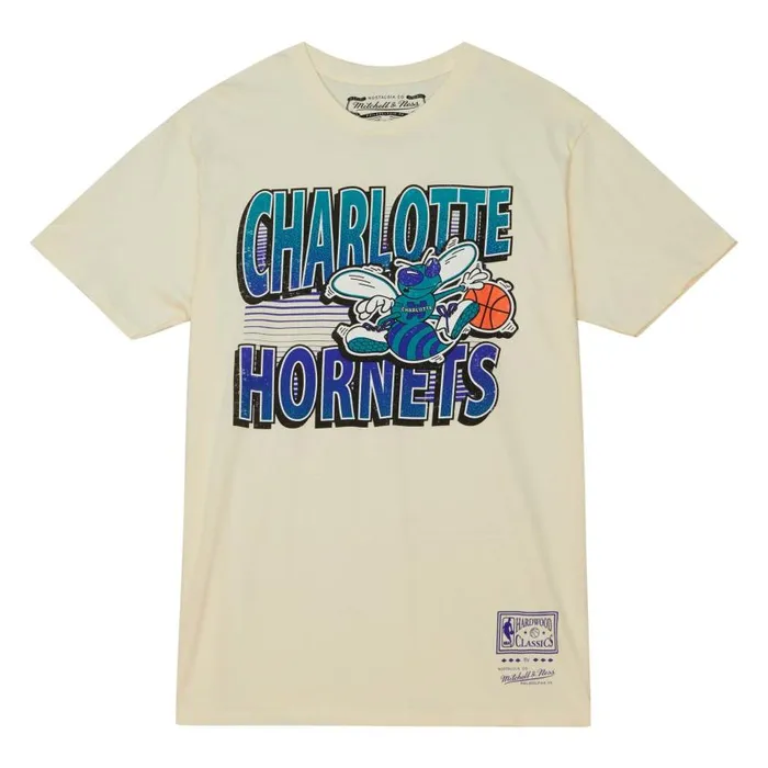 Mitchell and Ness Incline Stacked Tee Charlotte Hornets Men TShirts and Tops