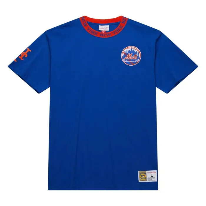 Mitchell and Ness Jacquard Ringer SS Tee Vintage Logo New York Mets Men TShirts and Tops Mitchell and Ness Jacquard Ringer SS Tee Vintage Logo New York Mets Men TShirts and Tops