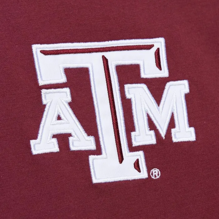 Mitchell and Ness Jaquard Ringer SS Tee Current Logo Texas AandM University Men TShirts and Tops