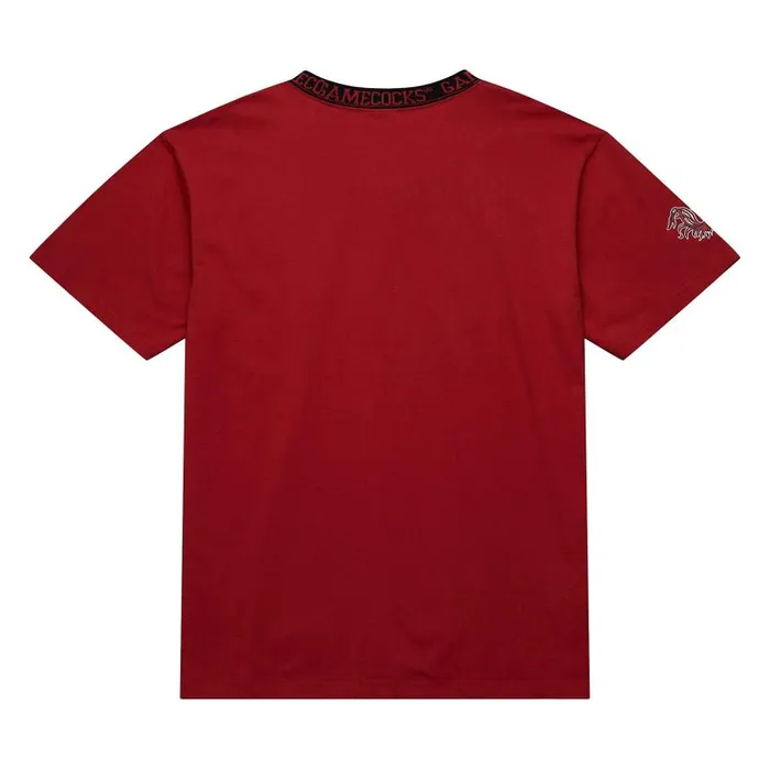 Mitchell and Ness Jaquard Ringer SS Tee Current Logo University Of South Carolina Men TShirts and Tops