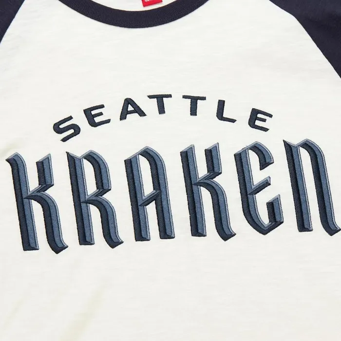 Mitchell and Ness Legendary Slub LS Current Logo Seattle Kraken Men TShirts and Tops