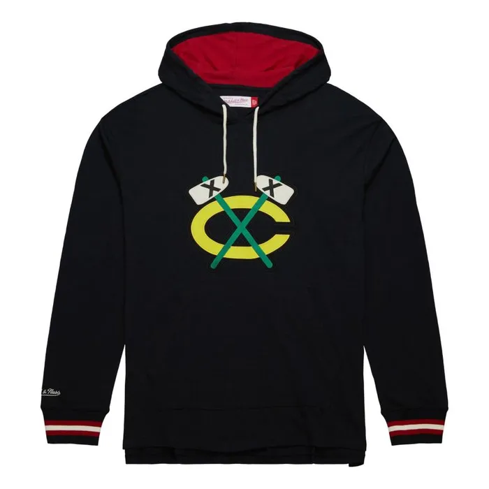 Mitchell and Ness Legendary Slub LS Hoodie Current Logo Chicago Blackhawks Men Hoodies and Sweatshirts Mitchell and Ness Legendary Slub LS Hoodie Current Logo Chicago Blackhawks Men Hoodies and Sweatshirts