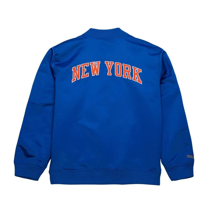 Mitchell and Ness Lightweight Satin Bomber Vintage Logo New York Knicks Men Jackets and Outerwear Mitchell and Ness Lightweight Satin Bomber Vintage Logo New York Knicks Men Jackets and Outerwear