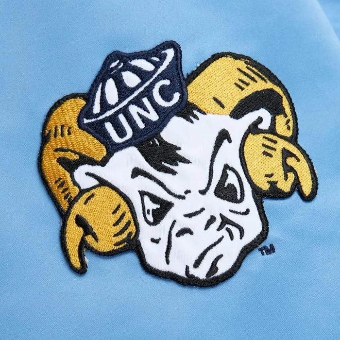 Mitchell and Ness Lightweight Satin Bomber Vintage Logo University Of North Carolina Men Jackets and Outerwear Mitchell and Ness Lightweight Satin Bomber Vintage Logo University Of North Carolina Men Jackets and Outerwear