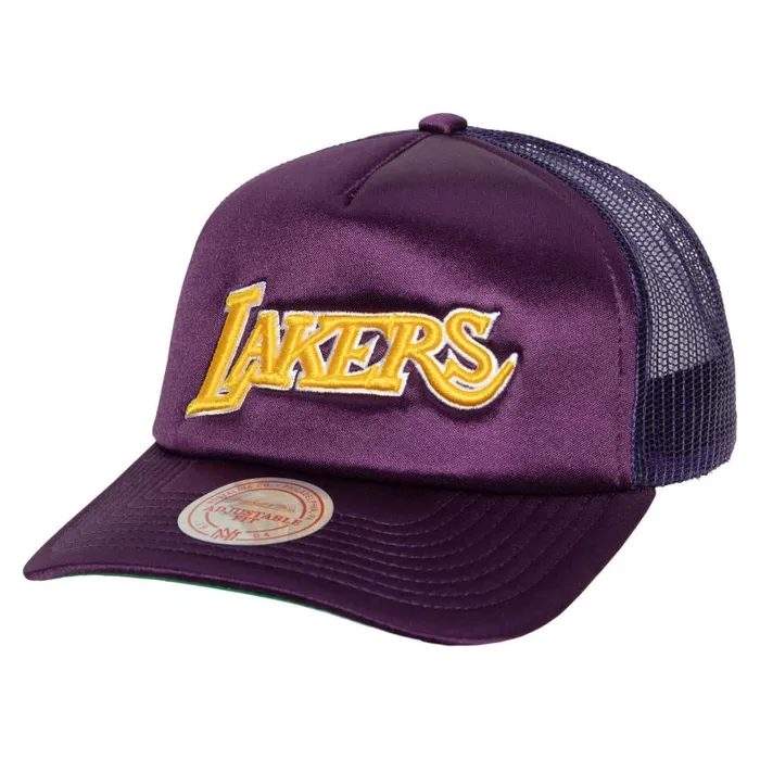 Mitchell and Ness Logo Remix Trucker Snapback HWC Los Angeles Lakers Men Hats and Headwear Mitchell and Ness Logo Remix Trucker Snapback HWC Los Angeles Lakers Men Hats and Headwear