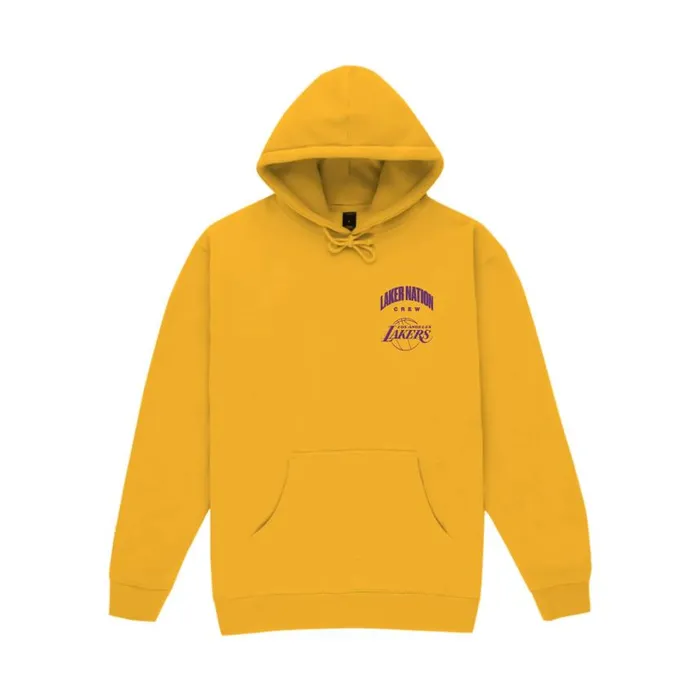 Mitchell and Ness MandN X BR World Tour Crew Hoodie Los Angeles Lakers Men Hoodies and Sweatshirts Mitchell and Ness MandN X BR World Tour Crew Hoodie Los Angeles Lakers Men Hoodies and Sweatshirts