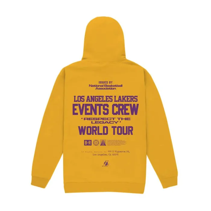 Mitchell and Ness MandN X BR World Tour Crew Hoodie Los Angeles Lakers Men Hoodies and Sweatshirts Mitchell and Ness MandN X BR World Tour Crew Hoodie Los Angeles Lakers Men Hoodies and Sweatshirts