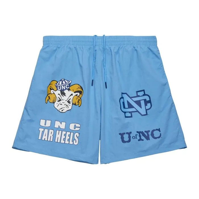 Mitchell and Ness Multi Hit Nylon Shorts Vintage Logo University Of North Carolina Men Shorts Mitchell and Ness Multi Hit Nylon Shorts Vintage Logo University Of North Carolina Men Shorts