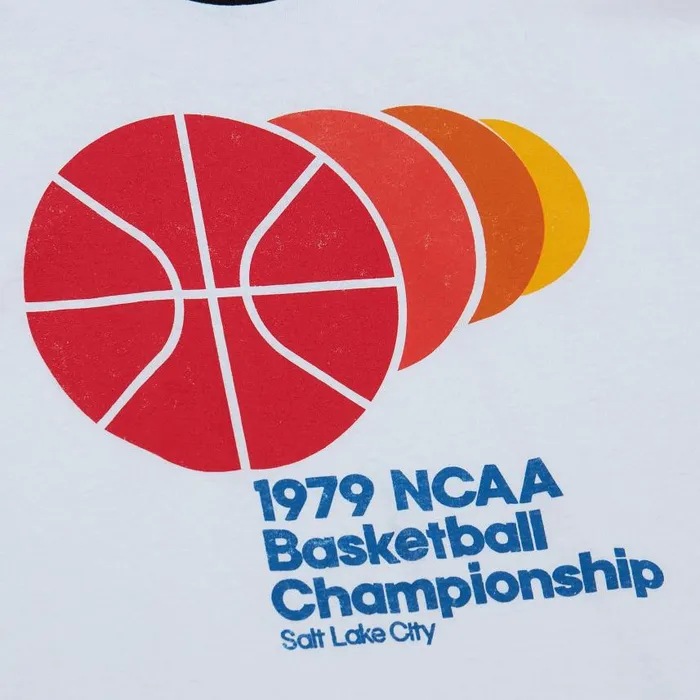 Mitchell and Ness NCAA Basketball Championship Ringer Michigan State University 1979 Men TShirts and Tops