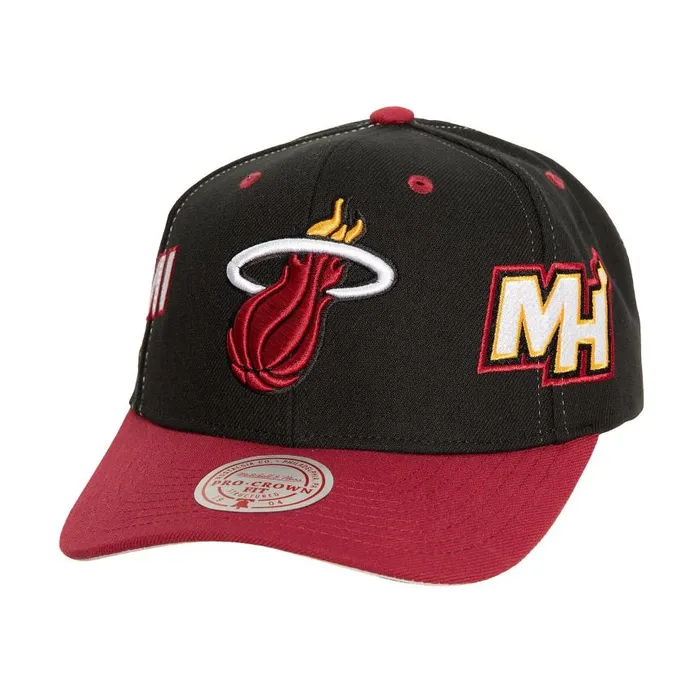 Mitchell and Ness Overbite Pro Snapback Miami Heat Men Hats and Headwear