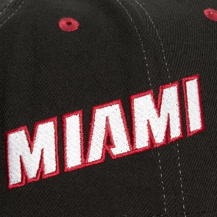 Mitchell and Ness Overbite Pro Snapback Miami Heat Men Hats and Headwear Mitchell and Ness Overbite Pro Snapback Miami Heat Men Hats and Headwear
