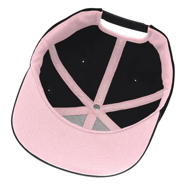 Mitchell and Ness Pink Under Script Snapback HWC Philadelphia 76ers Men Hats and Headwear
