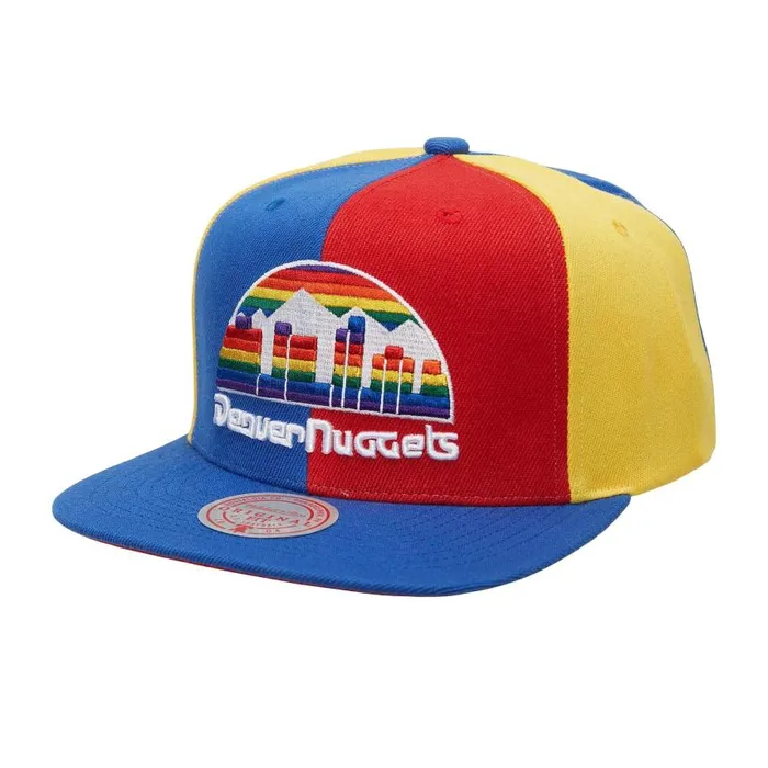 Mitchell and Ness Pinwheel Snapback HWC Denver Nuggets Men Hats and Headwear