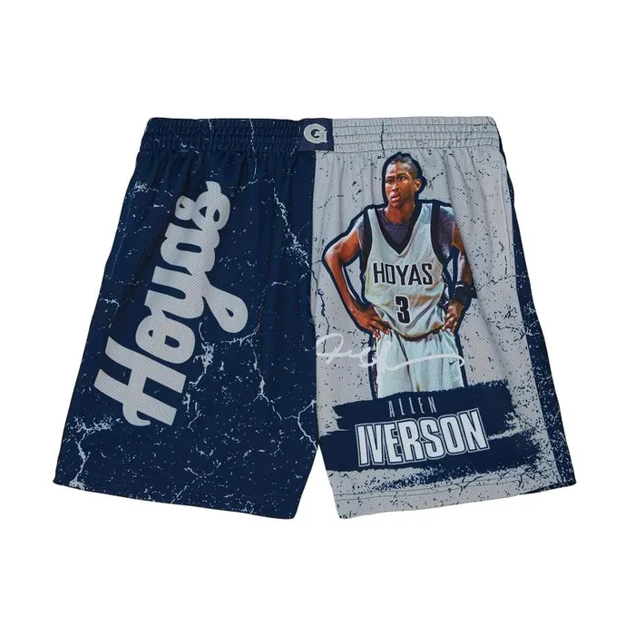 Mitchell and Ness Player Burst Mesh Shorts Georgetown University Allen Iverson Men Shorts