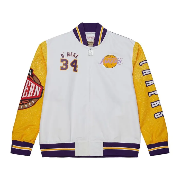 Mitchell and Ness Player Burst Warm Up Jacket Los Angeles Lakers Shaquille O039Neal Men Jackets and Outerwear Mitchell and Ness Player Burst Warm Up Jacket Los Angeles Lakers Shaquille O039Neal Men Jackets and Outerwear