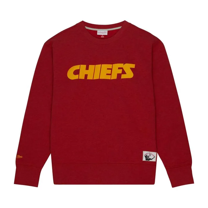 Mitchell and Ness Playoff Win 20 Crew Vintage Kansas City Chiefs Men Hoodies and Sweatshirts Mitchell and Ness Playoff Win 20 Crew Vintage Kansas City Chiefs Men Hoodies and Sweatshirts