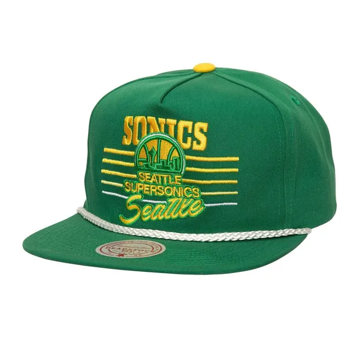 Mitchell and Ness Radiant Lines Deadstock Snapback HWC Seattle Supersonics Men Hats and Headwear
