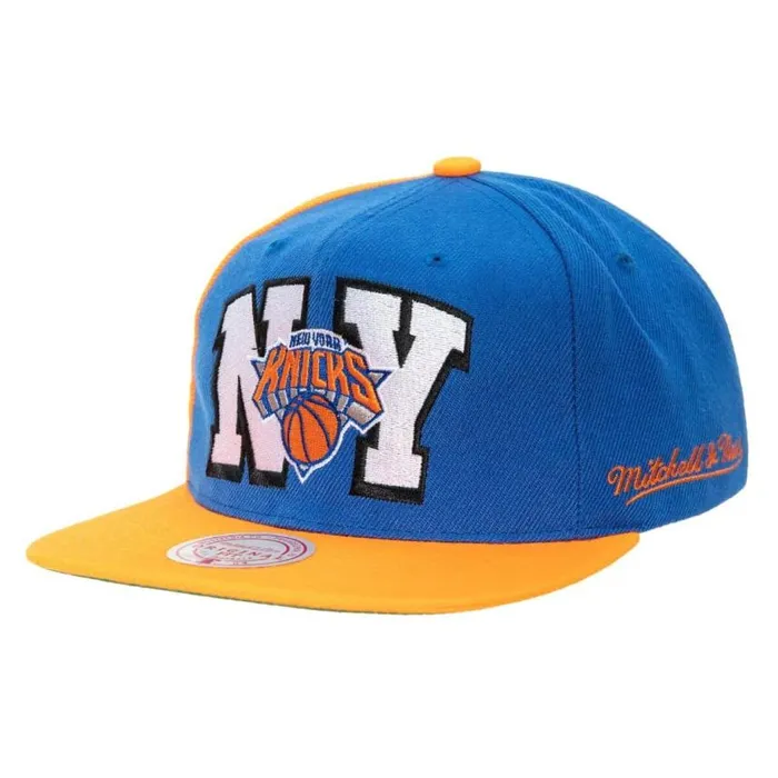 Mitchell and Ness Rear Script Deadstock Snapback New York Knicks Men Hats and Headwear Mitchell and Ness Rear Script Deadstock Snapback New York Knicks Men Hats and Headwear