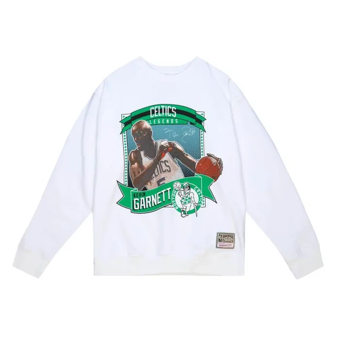 Mitchell and Ness Retro Card Crew Longsleeve Boston Celtics Kevin Garnett Men TShirts and Tops Mitchell and Ness Retro Card Crew Longsleeve Boston Celtics Kevin Garnett Men TShirts and Tops