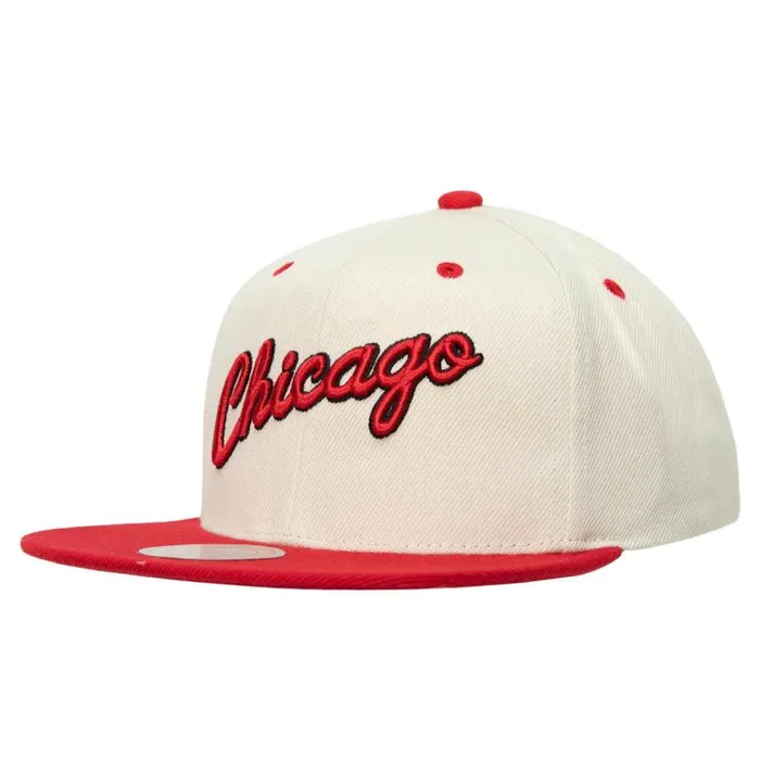 Mitchell and Ness Sail 2 Tone Snapback HWC Chicago Bulls Men Hats and Headwear Mitchell and Ness Sail 2 Tone Snapback HWC Chicago Bulls Men Hats and Headwear
