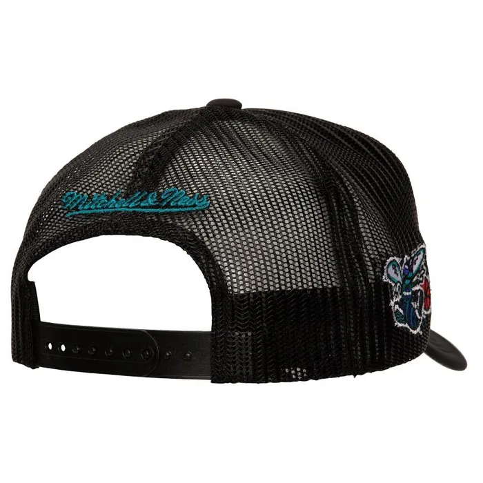Mitchell and Ness Script Trucker HWC Charlotte Hornets Men Hats and Headwear Mitchell and Ness Script Trucker HWC Charlotte Hornets Men Hats and Headwear