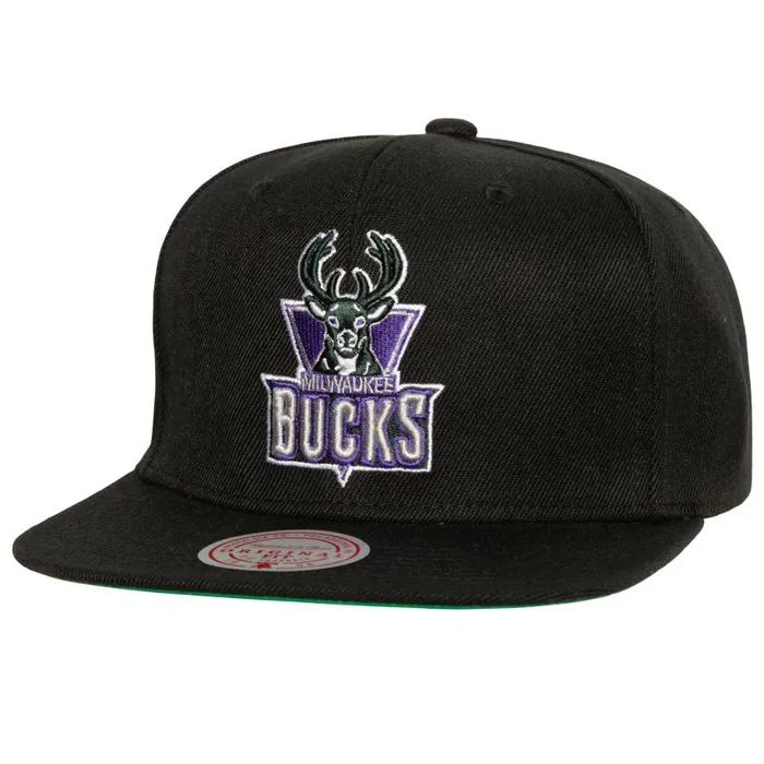 Mitchell and Ness Side Jam Snapback HWC Milwaukee Bucks Men Hats and Headwear