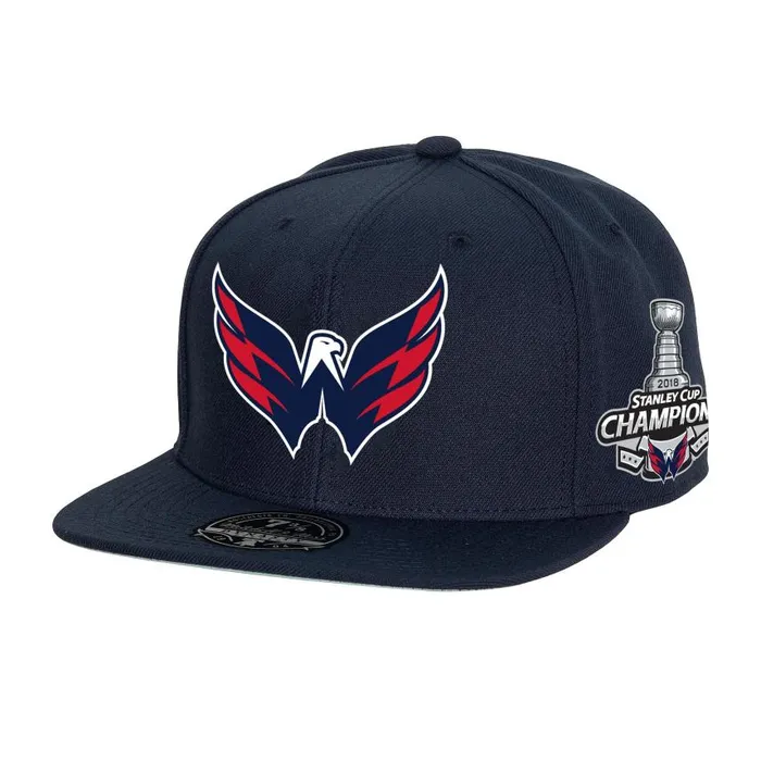 Mitchell and Ness Side Patch Fitted Washington Capitals Men Hats and Headwear Mitchell and Ness Side Patch Fitted Washington Capitals Men Hats and Headwear