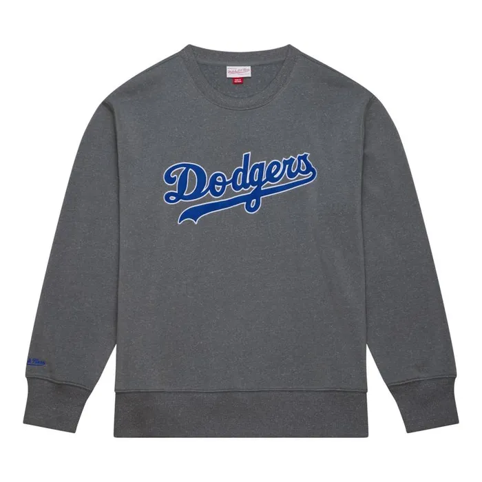 Mitchell and Ness Snow Washed Fleece Crew Los Angeles Dodgers Men Hoodies and Sweatshirts Mitchell and Ness Snow Washed Fleece Crew Los Angeles Dodgers Men Hoodies and Sweatshirts