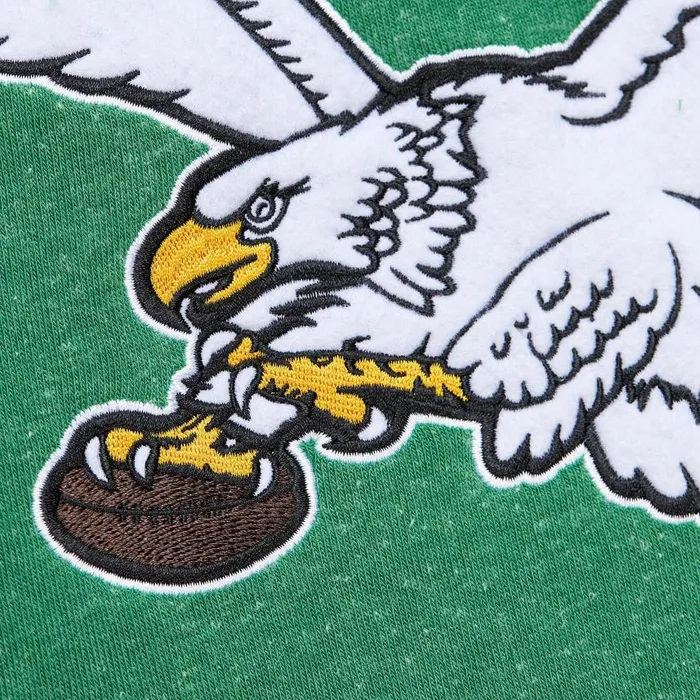 Mitchell and Ness Snow Washed Fleece Crew Vintage Logo Philadelphia Eagles Men Hoodies and Sweatshirts Mitchell and Ness Snow Washed Fleece Crew Vintage Logo Philadelphia Eagles Men Hoodies and Sweatshirts