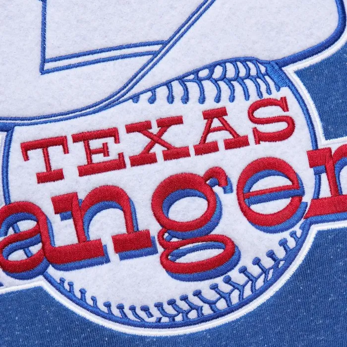 Mitchell and Ness Snow Washed Fleece Crew Vintage Logo Texas Rangers Men Hoodies and Sweatshirts Mitchell and Ness Snow Washed Fleece Crew Vintage Logo Texas Rangers Men Hoodies and Sweatshirts