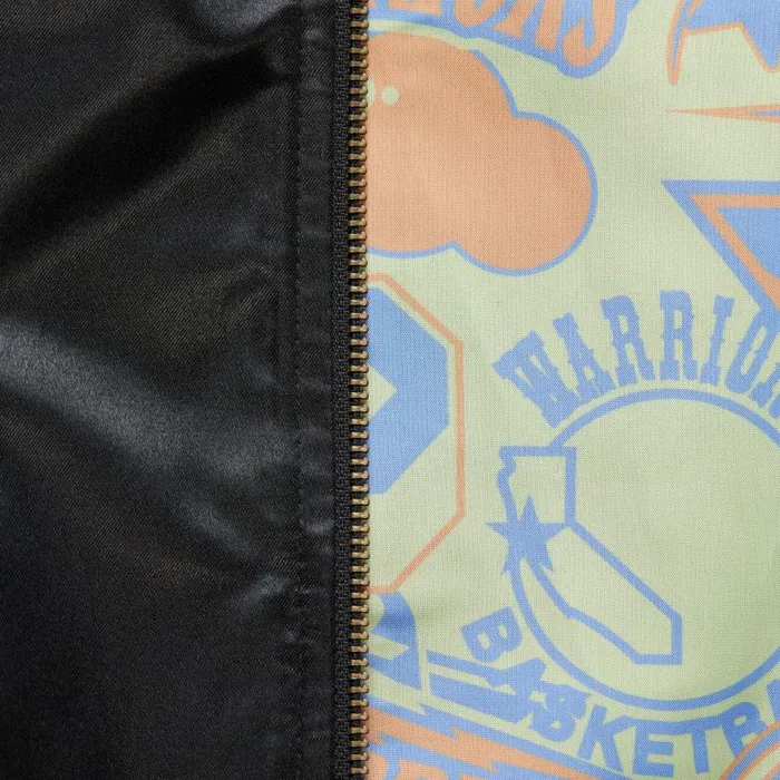 Mitchell and Ness Stateside Pastel Bomber Jacket Golden State Warriors Men Jackets and Outerwear Mitchell and Ness Stateside Pastel Bomber Jacket Golden State Warriors Men Jackets and Outerwear