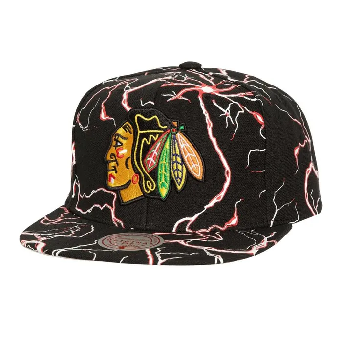Mitchell and Ness Storm Season Snapback Chicago Blackhawks Men Hats and Headwear Mitchell and Ness Storm Season Snapback Chicago Blackhawks Men Hats and Headwear
