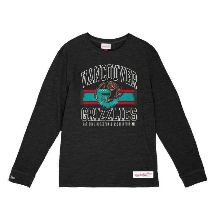 Mitchell and Ness Striped Logo Lockup Slub Vancouver Grizzlies Men TShirts and Tops Mitchell and Ness Striped Logo Lockup Slub Vancouver Grizzlies Men TShirts and Tops
