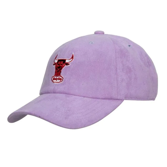 Mitchell and Ness Suede Dad Strapback HWC Chicago Bulls Men Hats and Headwear