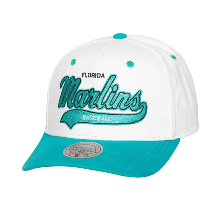 Mitchell and Ness Tail Sweep Pro Snapback Coop Florida Marlins Men Hats and Headwear Mitchell and Ness Tail Sweep Pro Snapback Coop Florida Marlins Men Hats and Headwear
