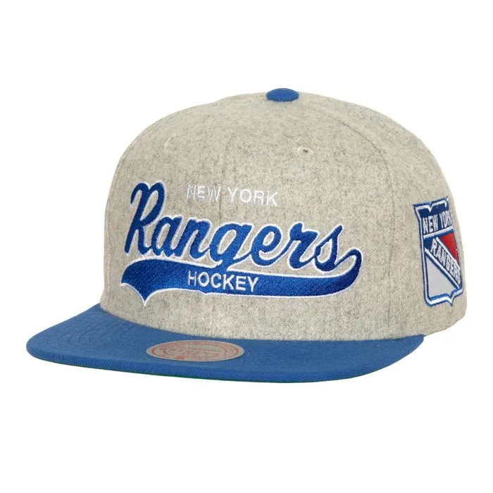 Mitchell and Ness Tailsweep 20 Melton Snapback New York Rangers Men Hats and Headwear Mitchell and Ness Tailsweep 20 Melton Snapback New York Rangers Men Hats and Headwear