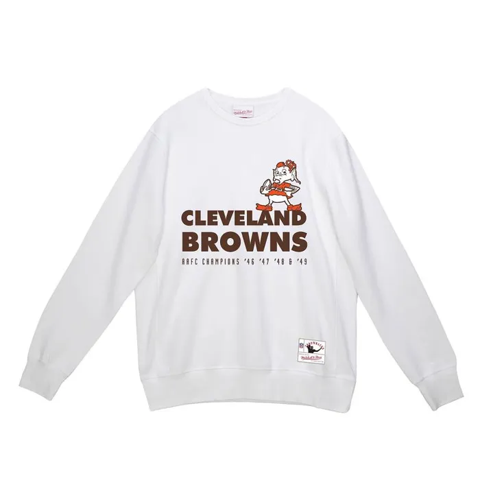 Mitchell and Ness Team Basic 2 Crew Cleveland Browns Men Hoodies and Sweatshirts Mitchell and Ness Team Basic 2 Crew Cleveland Browns Men Hoodies and Sweatshirts