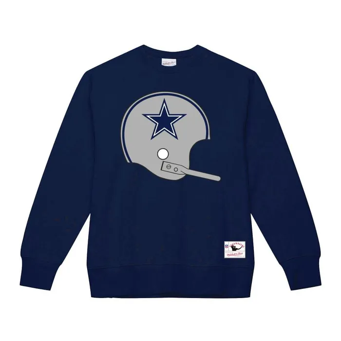 Mitchell and Ness Team Helmet 2 Crew Dallas Cowboys Men Hoodies and Sweatshirts Mitchell and Ness Team Helmet 2 Crew Dallas Cowboys Men Hoodies and Sweatshirts