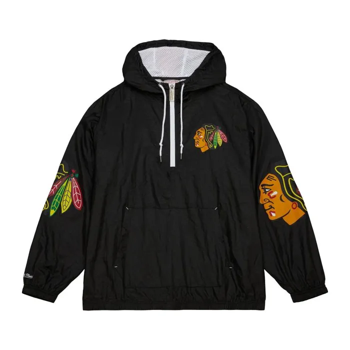 Mitchell and Ness Team OG 20 Anorak Windbreaker Chicago Blackhawks Men Jackets and Outerwear Mitchell and Ness Team OG 20 Anorak Windbreaker Chicago Blackhawks Men Jackets and Outerwear