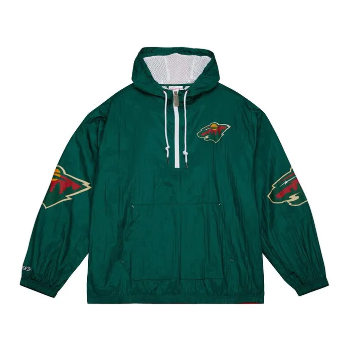 Mitchell and Ness Team OG 20 Anorak Windbreaker Minnesota Wild Men Jackets and Outerwear Mitchell and Ness Team OG 20 Anorak Windbreaker Minnesota Wild Men Jackets and Outerwear