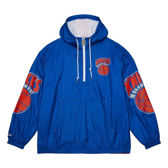 Mitchell and Ness Team OG 20 Anorak Windbreaker New York Knicks Men Jackets and Outerwear Mitchell and Ness Team OG 20 Anorak Windbreaker New York Knicks Men Jackets and Outerwear