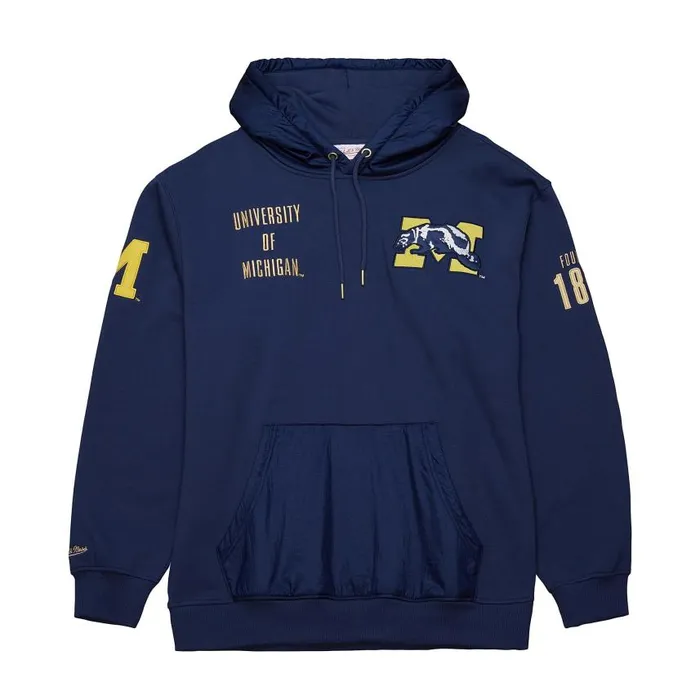Mitchell and Ness Team OG 20 Fleece Hoodie Vintage Logo University Of Michigan Men Hoodies and Sweatshirts Mitchell and Ness Team OG 20 Fleece Hoodie Vintage Logo University Of Michigan Men Hoodies and Sweatshirts