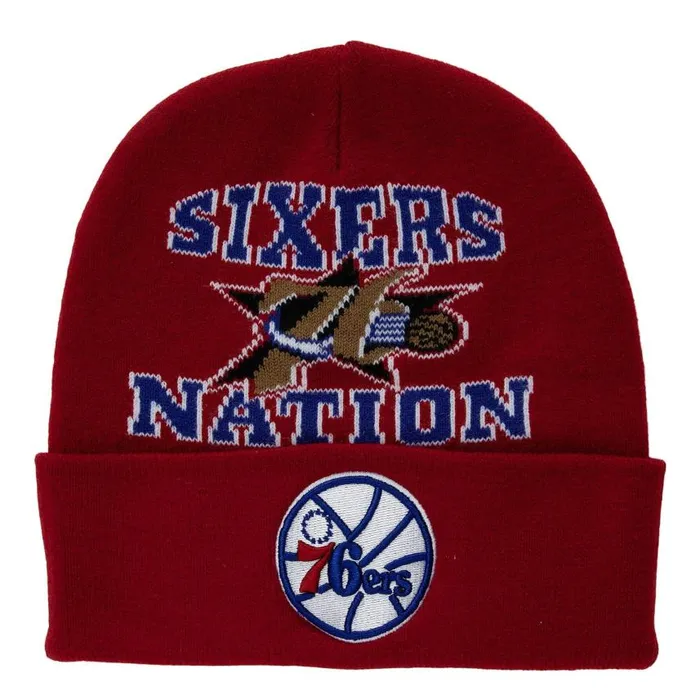 Mitchell and Ness Team Origins Knit HWC Philadelphia 76ers Men Hats and Headwear Mitchell and Ness Team Origins Knit HWC Philadelphia 76ers Men Hats and Headwear