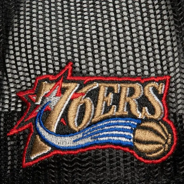 Mitchell and Ness Team Seal Trucker Snapback HWC Philadelphia 76ers Men Hats and Headwear Mitchell and Ness Team Seal Trucker Snapback HWC Philadelphia 76ers Men Hats and Headwear