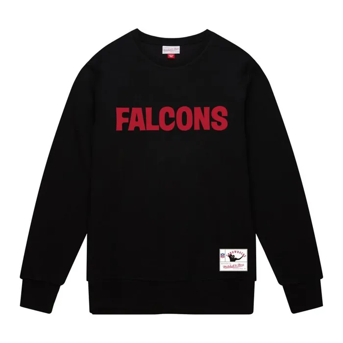 Mitchell and Ness Team Wordmark 1 Crew Atlanta Falcons Men Hoodies and Sweatshirts Mitchell and Ness Team Wordmark 1 Crew Atlanta Falcons Men Hoodies and Sweatshirts