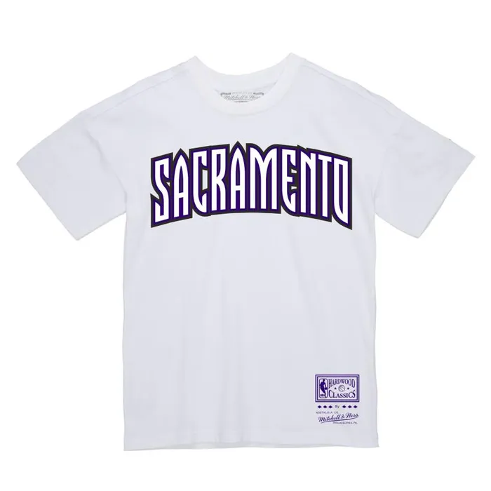 Mitchell and Ness Team Wordmark 1 Tee Sacramento Kings Men TShirts and Tops