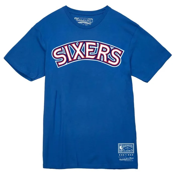 Mitchell and Ness Team Wordmark 2 Tee Philadelphia 76ers Men TShirts and Tops