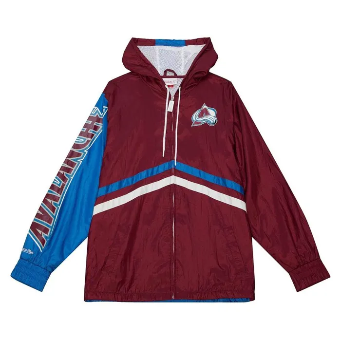 Mitchell and Ness Undeniable Full Zip Windbreaker Colorado Avalanche Men Jackets and Outerwear Mitchell and Ness Undeniable Full Zip Windbreaker Colorado Avalanche Men Jackets and Outerwear