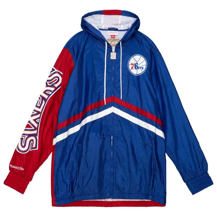 Mitchell and Ness Undeniable Full Zip Windbreaker Philadelphia 76ers Men Jackets and Outerwear Mitchell and Ness Undeniable Full Zip Windbreaker Philadelphia 76ers Men Jackets and Outerwear